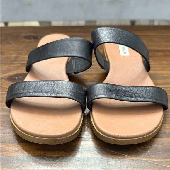 Steve Madden Black Leather Slide Sandals Women Size 9.5 - Picture 2 of 11
